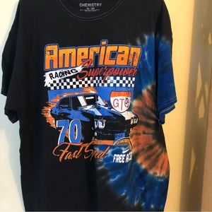 Race Car tie die t shirt